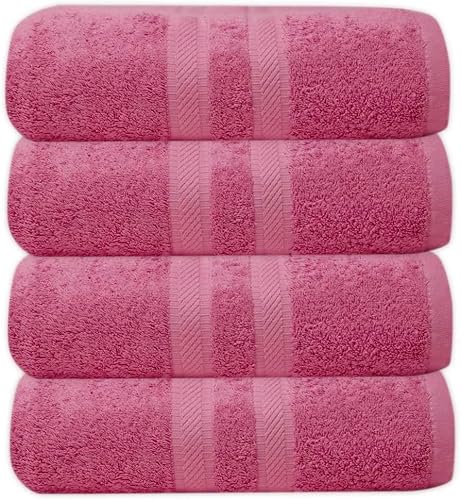 manucci EXTRA LARGE JUMBO BATH SHEETS 90 X 150CM 500GSM 100% EGYPTIAN COTTON TOWEL (pink, 4)