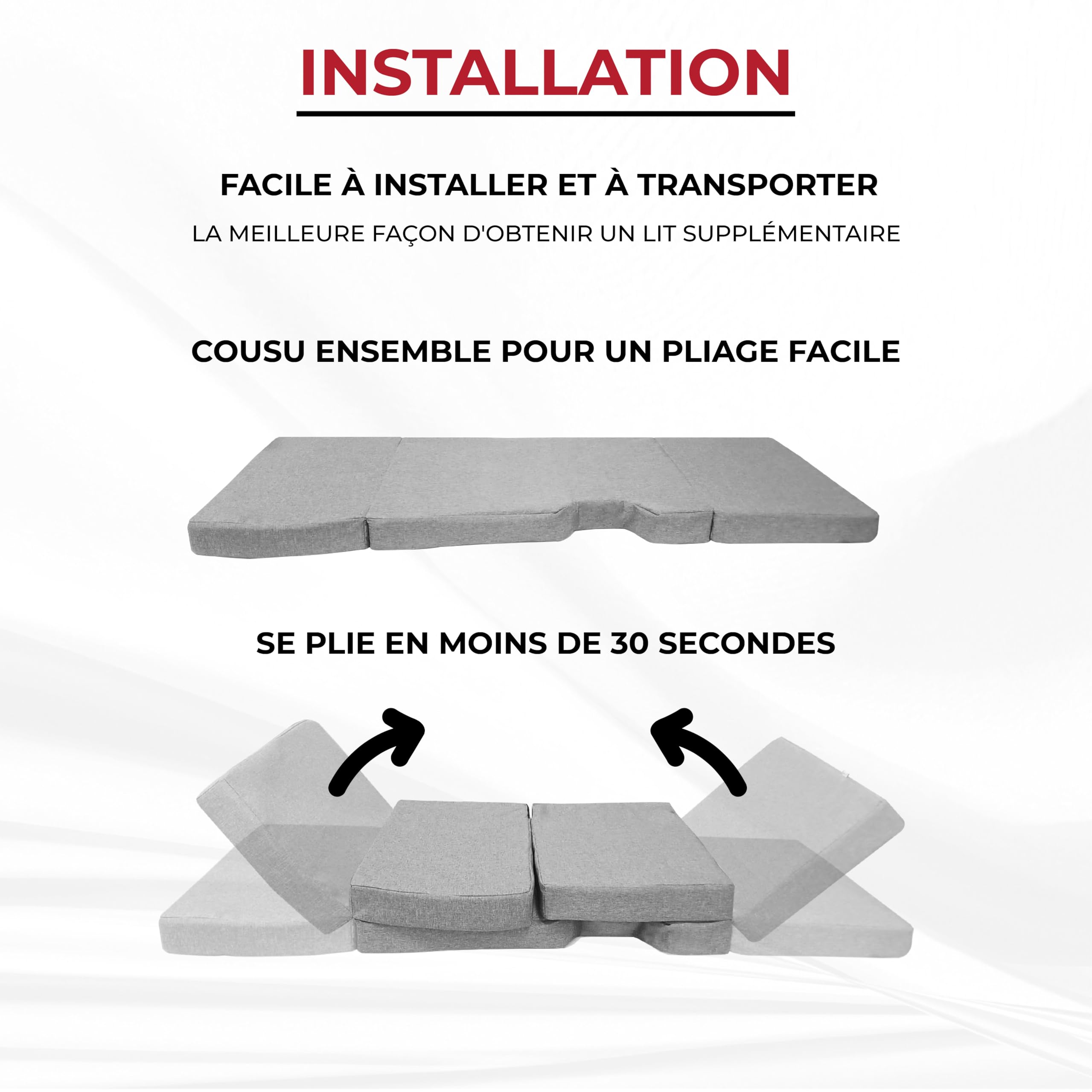 kfoam.es - Matelas pliable gris pour banquette avant de Ford Transit (+2013)