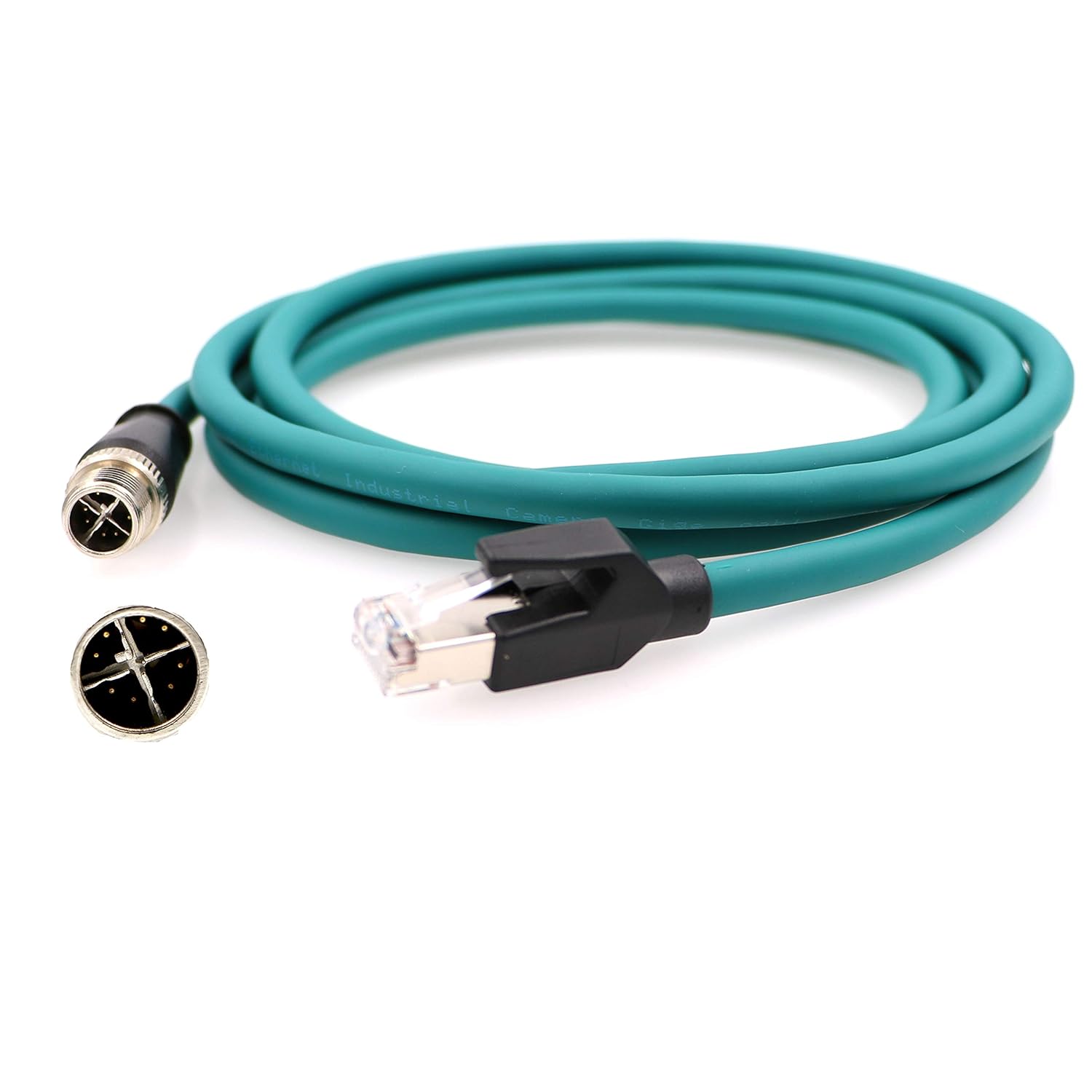 AConnect Gigabit Gognex Industrial Camera M12 8Pin X-Code to RJ45 Double Shielded Industrial Cable High Flexible Waterproof 6.6Ft/2M