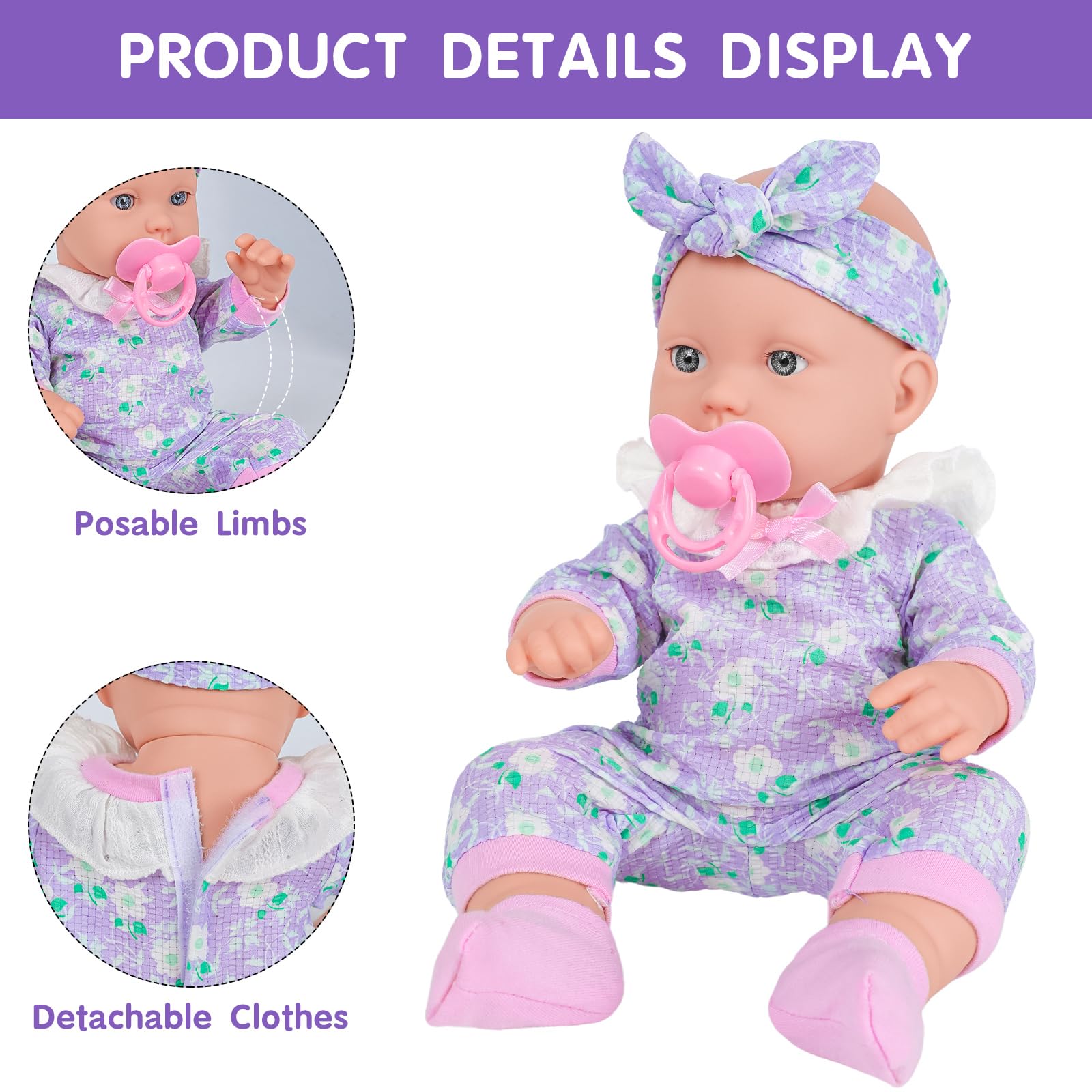 アイドルグッズ BABYL -  BABYL Amazon.com: 12 Inch Baby Dolls with Purple Clothes Set