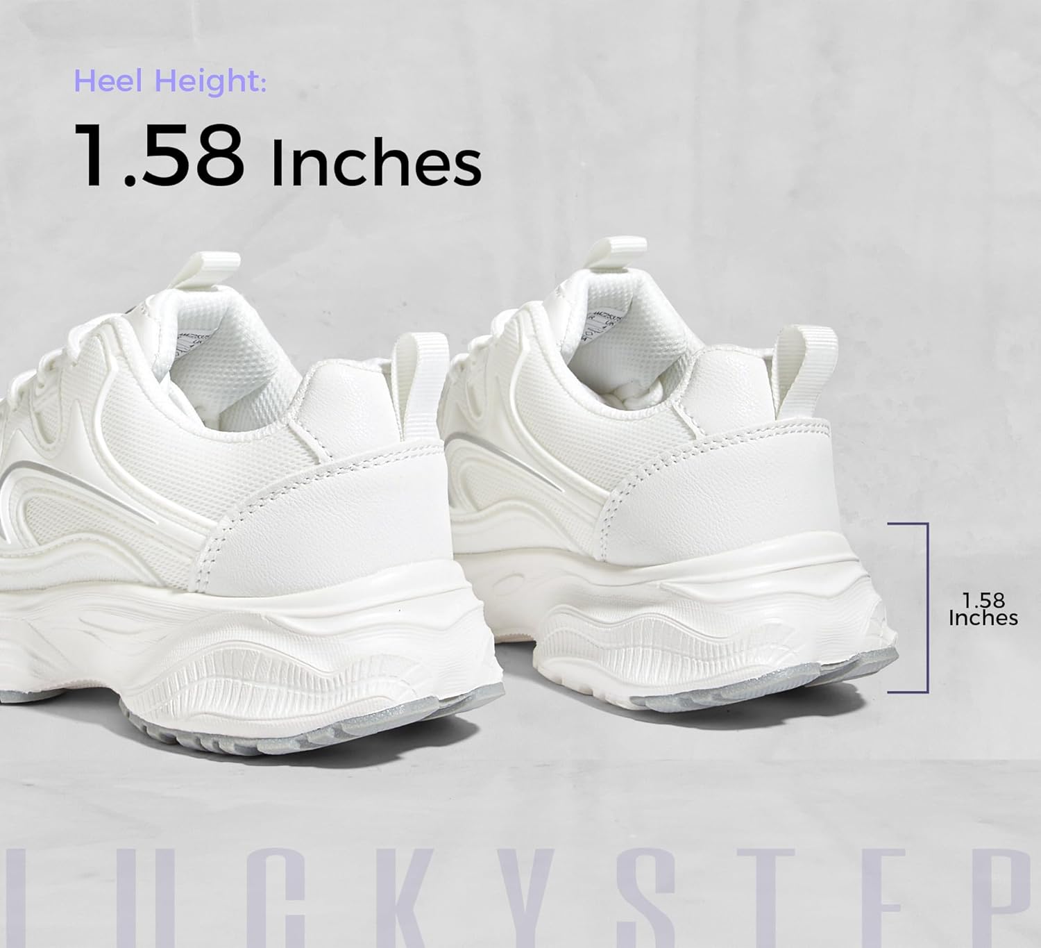 LUCKY STEP Women’s Chunky Sneakers Platform Walking Shoes Comfortable Breathable Mesh Lightweight Non Slip Casual White Sneakers Fashion Dad Shoes