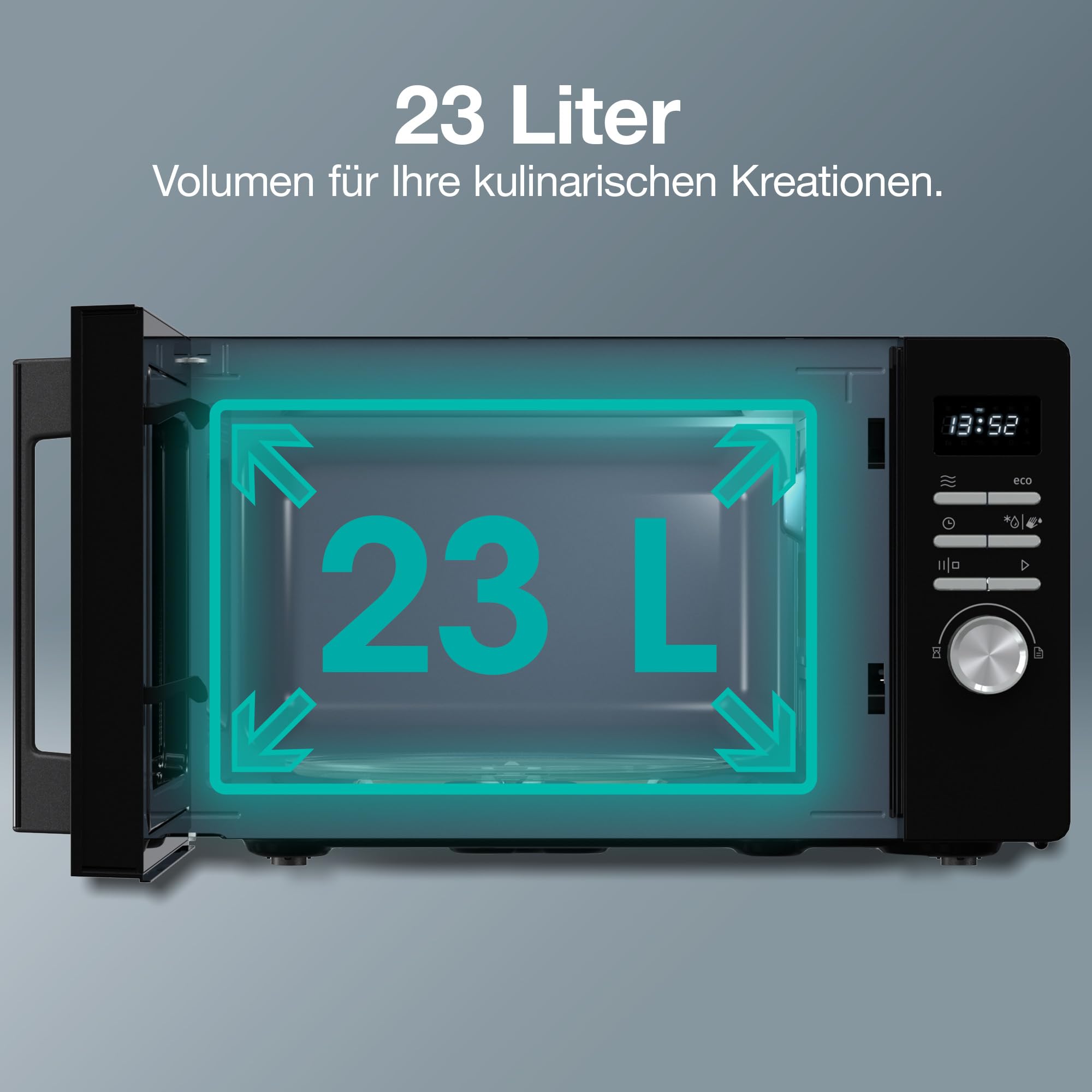 Gorenje Mikrowelle, 23 L, 800 W Mikrowellenleistung, SmartDisplay, AquaClean, SoftMelt, Kindersicherung, 27 cm Glasdrehteller - MO23A3BH