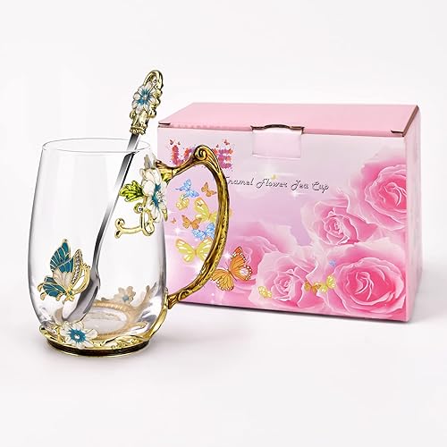 Vista 105 de OEAGO - Taza de té única, de regalo para Día de la Madre, cumpleaños, día de San Valentín, ideas para amiga, hermana, compañera de trabajo Púrpura