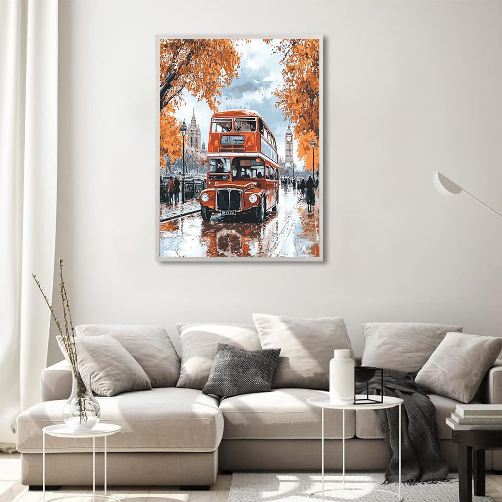 Diamond Painting Auto, Stadt Diamond Painting Erwachsene 5D Runder Full Drill Diamond-painting, DIY Bastelset Kreativ Set für Erwachsene, Crystal Art Home Wand Dekor, Geschenke 70x100cm, Model685