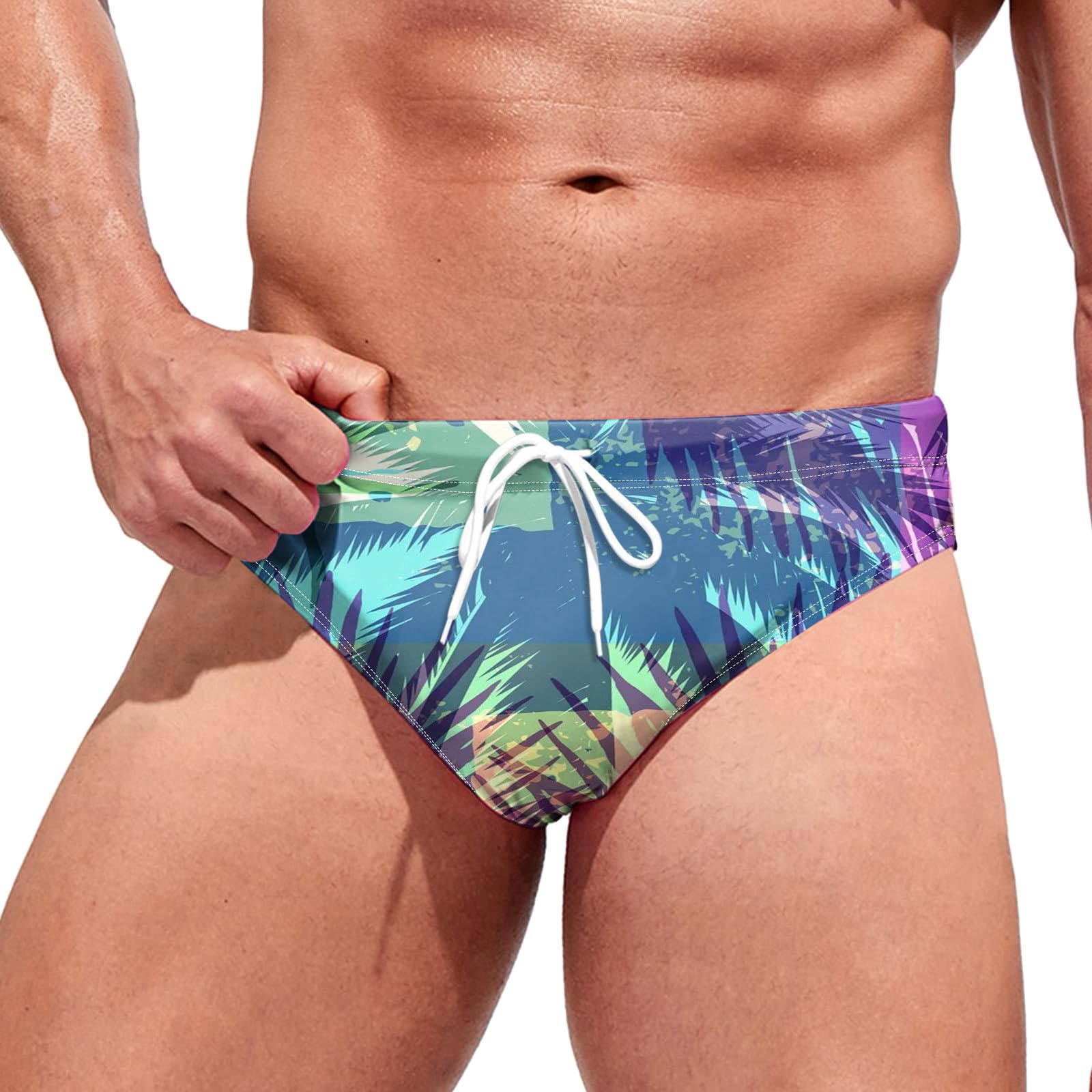 Générique Maillot Transbronzant Homme Transbronzant Réglable Plage Maillot de Bain Cordon de Serrage Piscine Séchage Rapide Slip Sexy Confortable Rembourré Swim Briefs S-XXL 2026