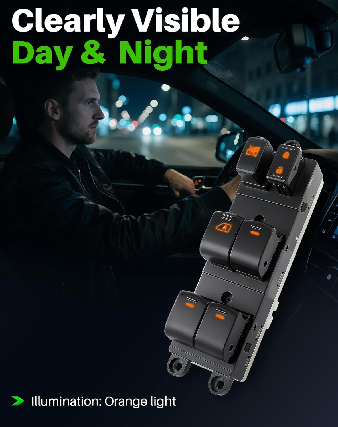 Master Power Window Switch Fits for Nissan Frontier Crew Cab (2007-2019), Nissan Xterra (2007-2015), Left Driver Side Control Door and Windows, Replaces 25401-ZP70A, 25401ZP70A