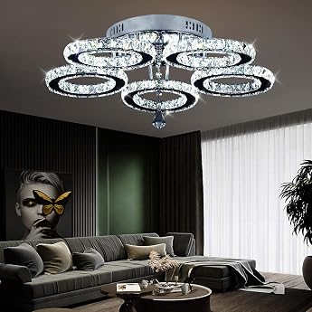 led crystal ceiling light modern chandelier stainless steel pendant for bedroom living room dining room. [energy class e]