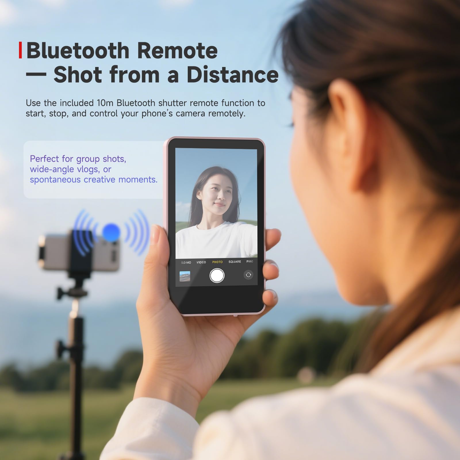 SYNCO XView M4 Telefon Vlog Selfie Monitor Niskie opóźnienia Magnetyczne mocowanie Łączność P2P Pilot Bluetooth (czarny)