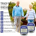 PINGKO Outdoor Multi-function Portable Sport Pedometer Step/distance/calories/ Counter - Blue gallery image