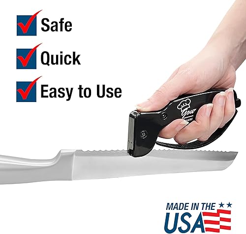 Miniatura 4 de AccuSharp Serie Gourmet - Afilador de cuchillos de 15 grados para cuchillos gourmet, cuchillas reversibles de carburo de tungsteno afilado con