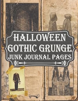 Halloween Gothic Grunge Junk Journal Pages Vintage Antique Paper Ephemera Embellishments Collection For Scrapbooking