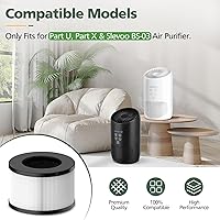 Vista 2 de Filtro de repuesto HEPA BS-03 compatible con PARTU y Slevoo BS-03 HEPA purificador de aire con sistema de filtración 3 en 1, paquete de 2