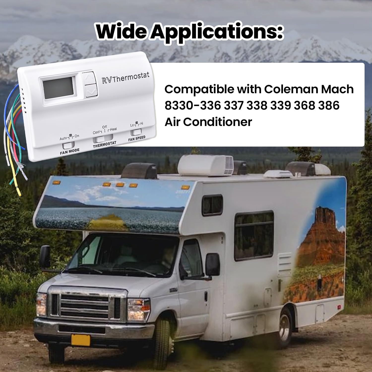 RV Digital Thermostat Heat/Cool Compatible With Coleman Mach Fit 8330