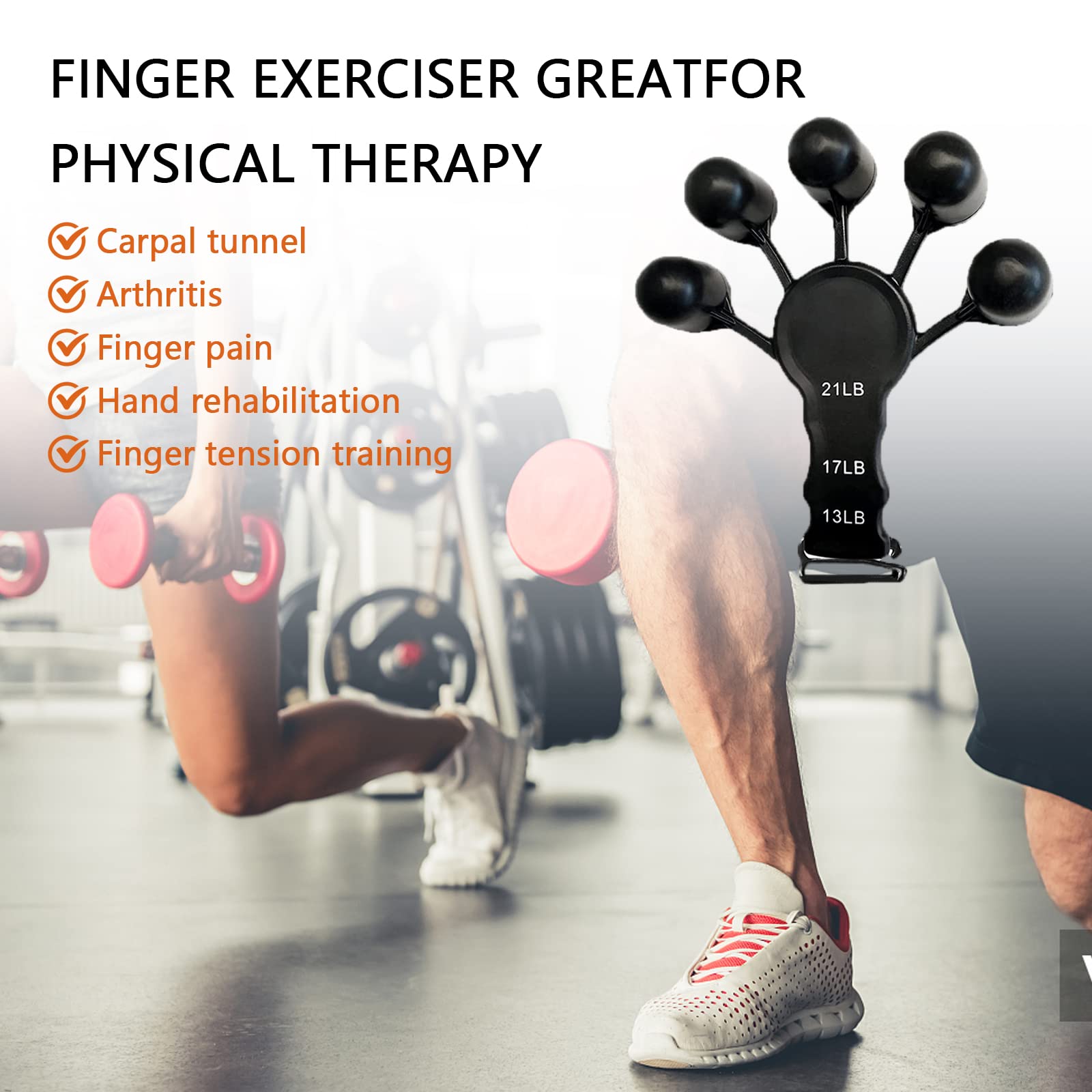 Vingerextensor Handtrainer, vingertrainer, verstelbare siliconen handtrainer, onderarmtrainer, grippy, vingertrainer, aders, training voor verbetert de functie en beweging van de vingers, 2 stuks