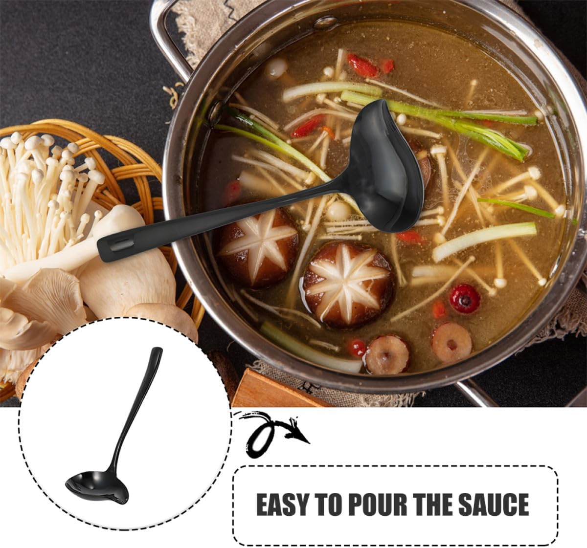 Stainless Steel Gravy Ladle with Pour Spout Small Sauce Spoon Metal Seasoning Scoop for Kitchen Cooking and Serving