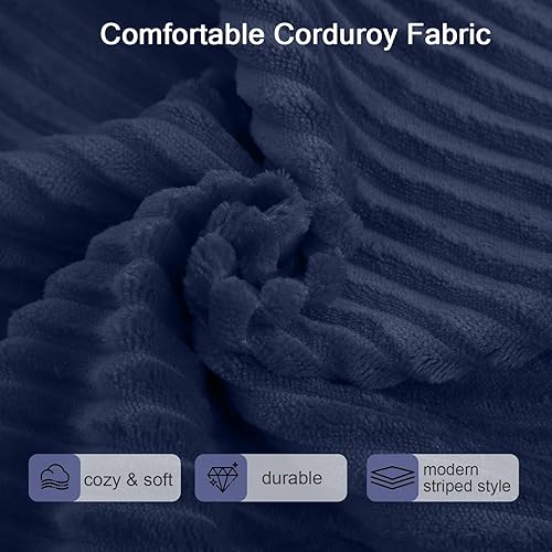 Miniatura 44 de MeMoreCool Puf Otomano Cuadrado Acolchado Reposapiés, Puf de Piso de Pana Taburete Reposapiés con Relleno de Trozos de Espuma, Otomano Acolchado