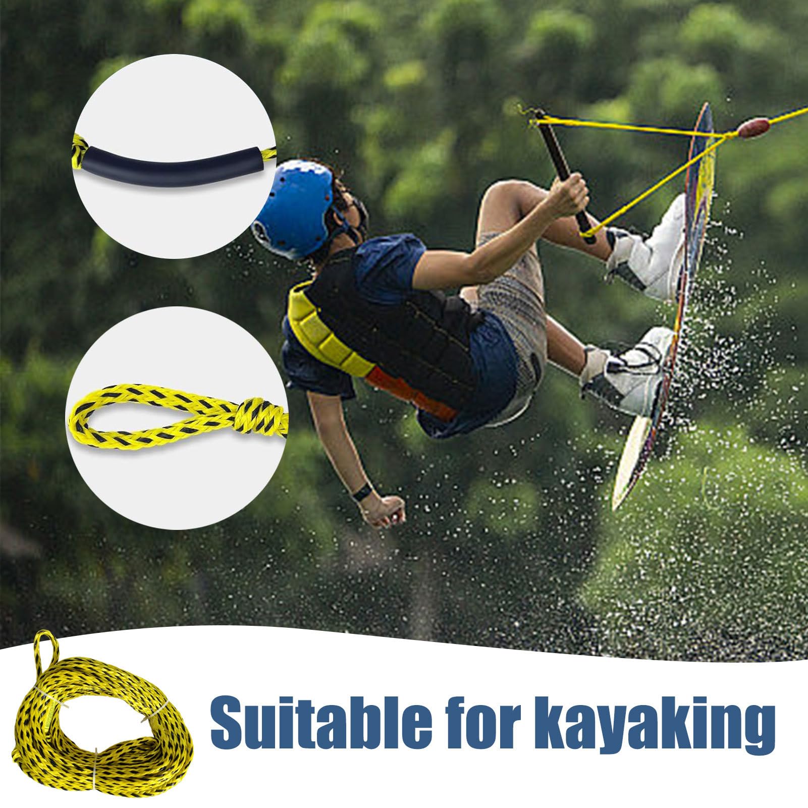 Corde de Remorquage pour Bouée Tractée, Corde de Remorquage de Bouée Flottante Robuste, Accessoire Fitness pour Activités Nautiques Natation Snorkeling Wakeboard Plage