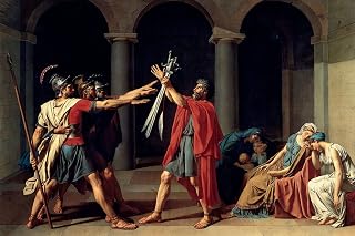 Textured Paper - Jacques-Louis David - The Oath of The Horatii (1784) Photo Poster Painting Art Print - Size: 6 x 4 Inches