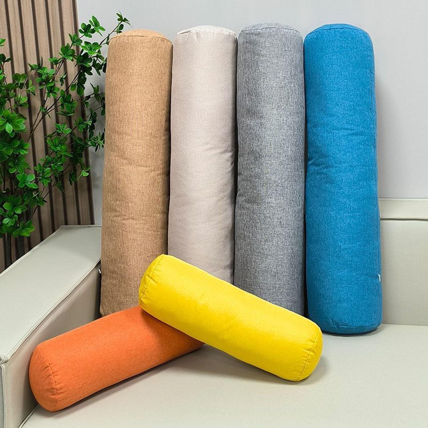 Nacken-Und Knierolle Kopfkissen Kissenrolle Nackenkissen Kissen Rolle Orthopädisches Nackenkissen, Lagerungsrolle, Bolster Side Sleeper Pillow with Abnehmbar Cover(#11,20x120cm/6x47in)