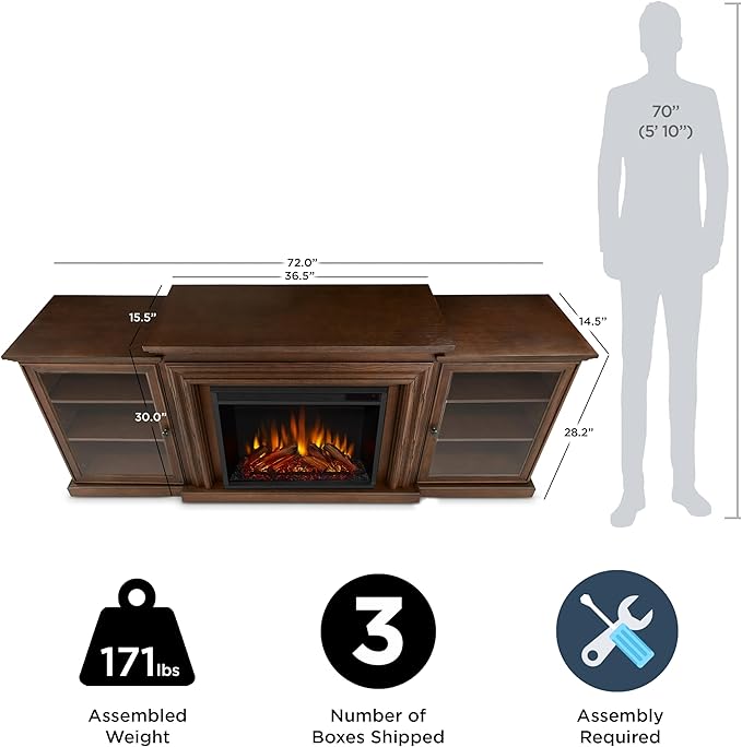 Real Flame Frederick Chimenea Eléctrica 72" Soporte TV 70" miniatura 3
