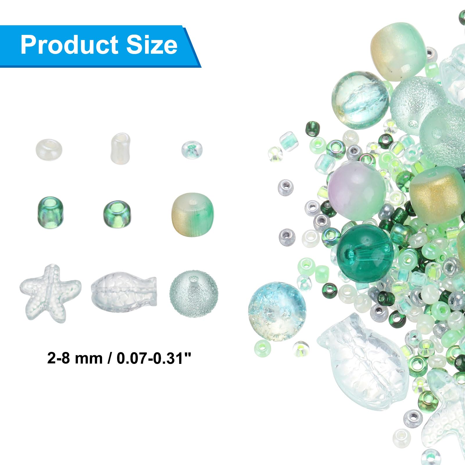 PATIKIL 2-8mm Assorted Glass Resin Beads - Image 2