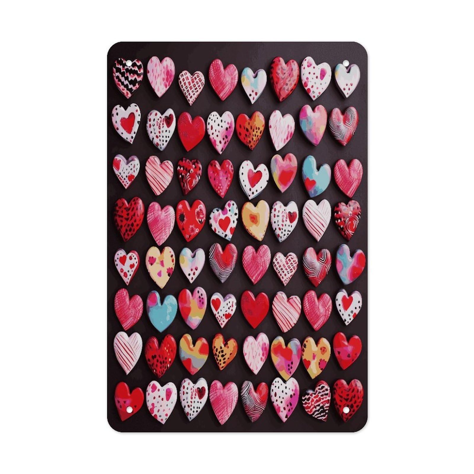 Btcowzrv Style Heart Shapes Metal Tin Sign Wall Decor Hanging Plaque