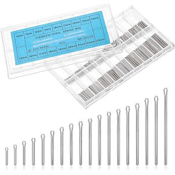 Giantree 360 pieces 0.9 mm watch strap split pins split pins assortment stainless steel split pins with assortment box safety splint watch pins watch accessories bracelet pins for watch strap repair kit