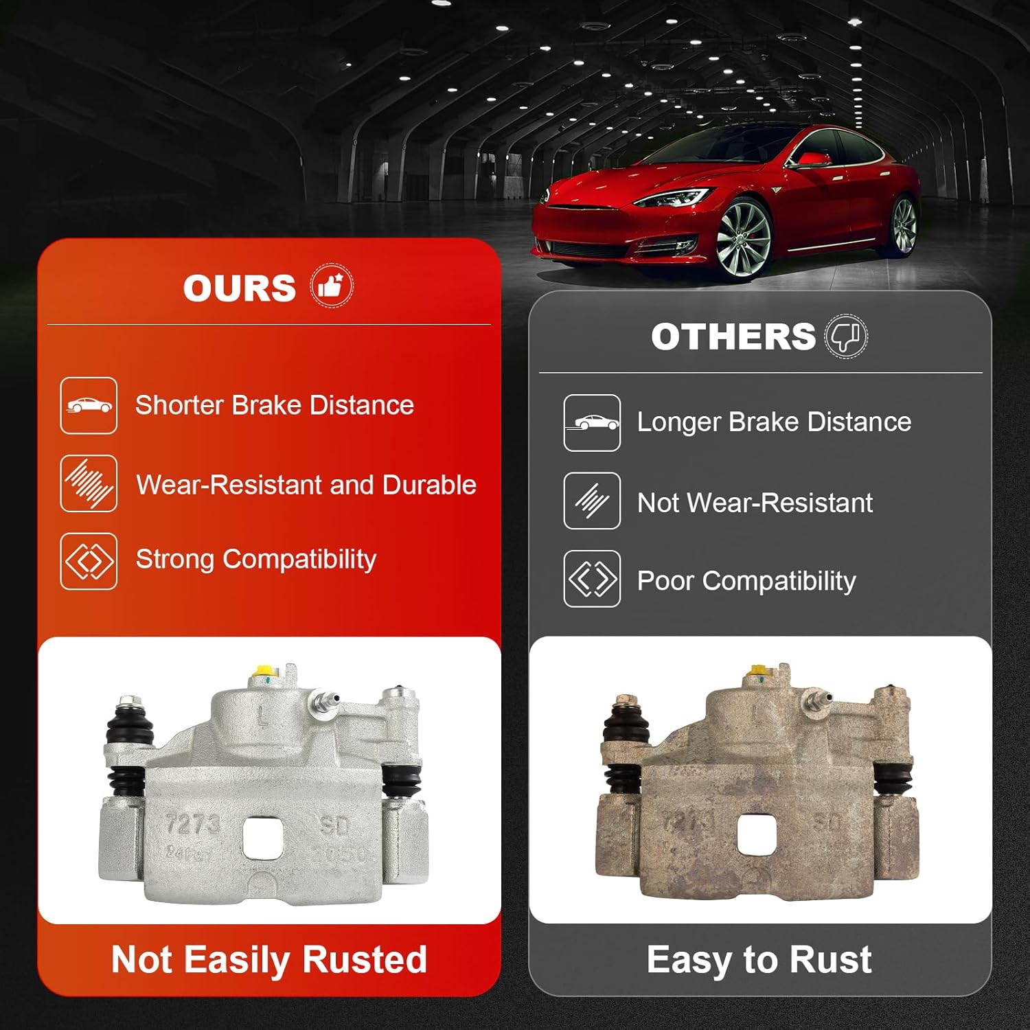 cciyu Front Left & Right Brake Calipers Assembly w/Bracket 19B1380 19B1379 1990-2000 For Honda For Civic,1993-1997 For Honda For Civic del Sol,1990-1991 For Honda For CRX