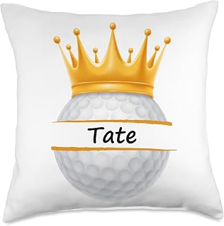 Custom Name Tate Boy Golf Hobby Men Husband Novelty Golf Personalized Name Tate Sports Dad Throw Pillow, 18x18, Multicolor