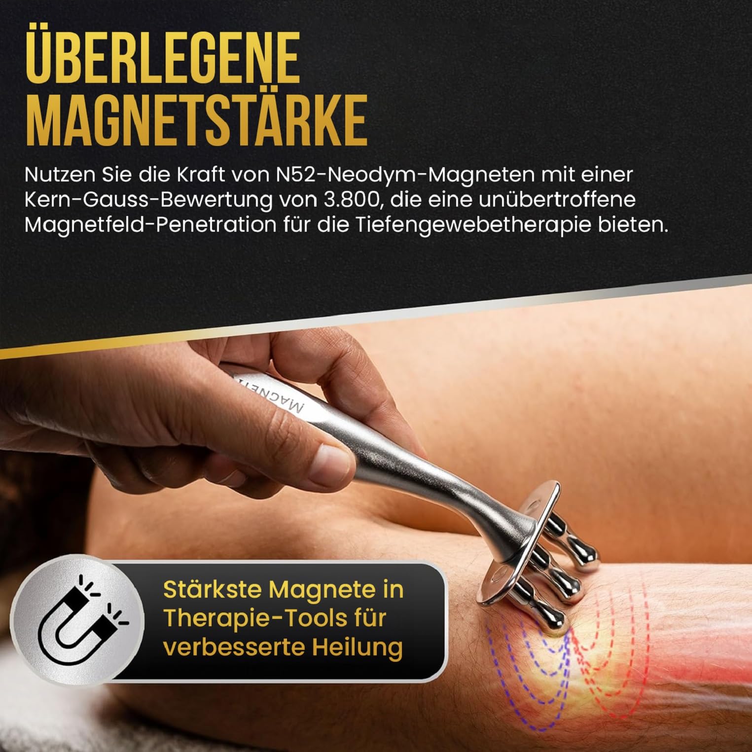 MagnetRX Magnettherapie Massagegabel - Multifunktionaler Stift für Emotionscode und Meridian Magnete