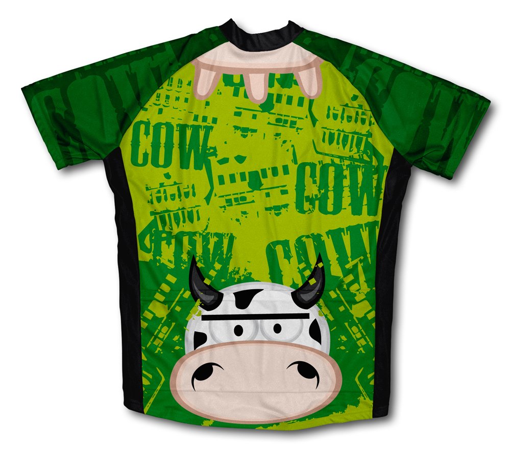 ScudoPro Little Cow Short Sleeve Cycling Jersey for Youth - Size XS Green
