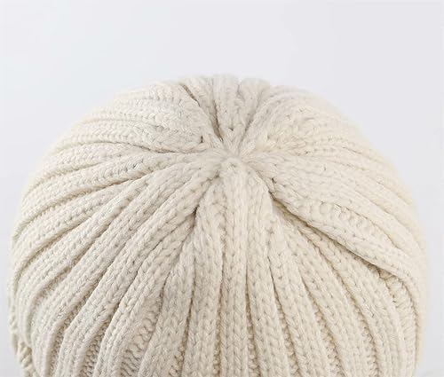 Miniatura 4 de Connectyle Gorro de punto acanalado para mujer, gorro elástico de acrílico para invierno, gorra gruesa y cálida para esquí de nieve
