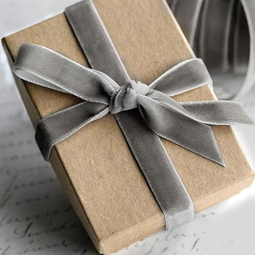 Miniatura 7 de Moukiween Cinta de terciopelo gris de 38 pulgadas x 30 yardas, cinta de terciopelo para envolver regalos, invitaciones, globos florales para el