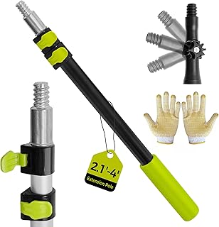 2.1-4ft Telescopic Extension Pole,Multi-Purpose Extension Pole with 180° Universal Thread Head, Black Oxide Aluminum