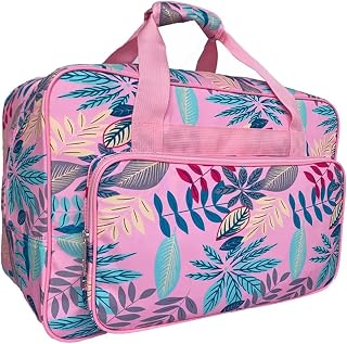 Bolsa Para Máquina De Coser Bolsa de almacenamiento de viaje, máquina de coser portátil, Estuche de transporte, soporte con cremallera, organizador de ropa, compartimentos for equipaje(Pink)