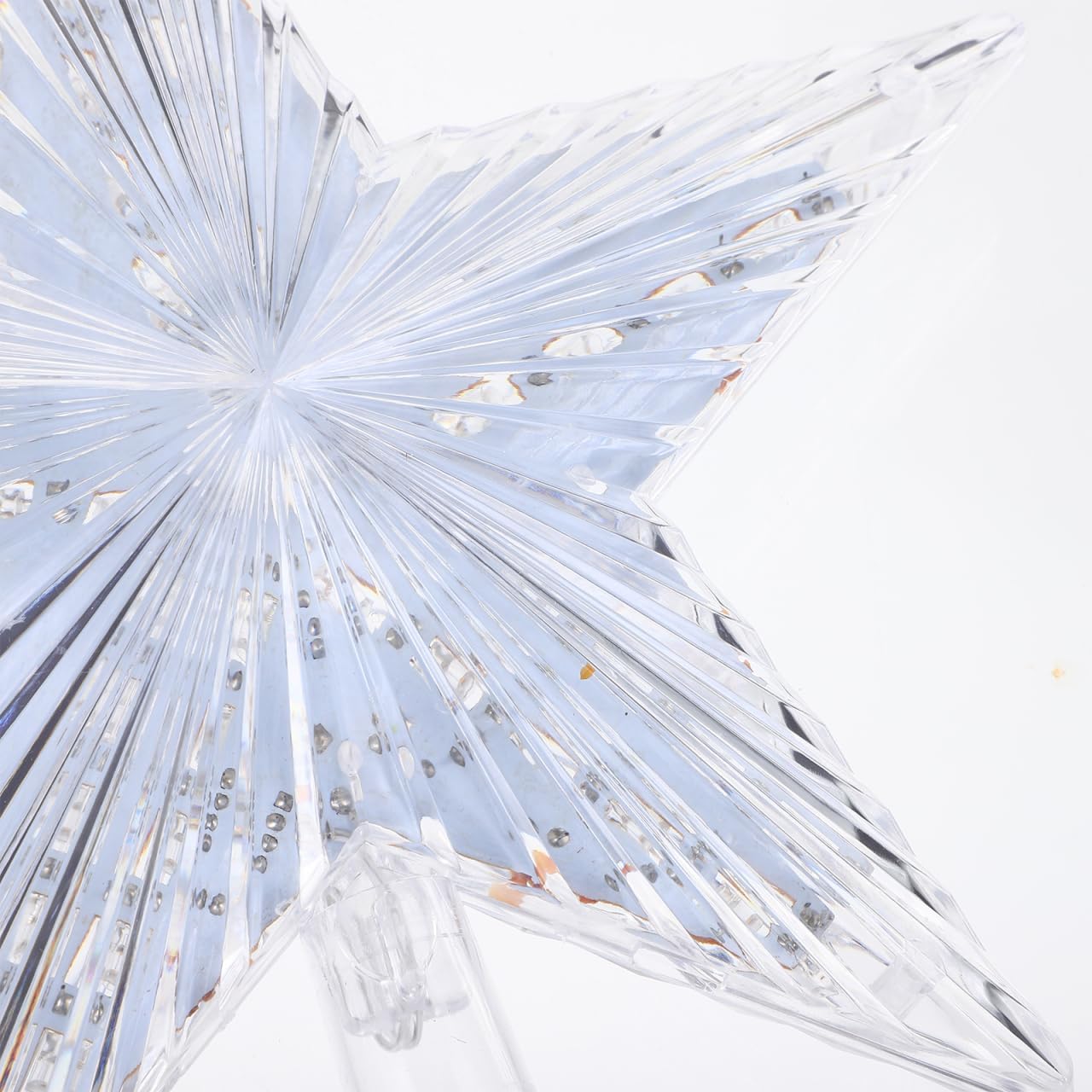 MAGICLULU Christmas Tree Star Topper, LED Lighted Flickering Star Topper, Warm White Plug-in, Crystal Clear Decorative, Holiday Decoration for Christmas Home, Office, Store