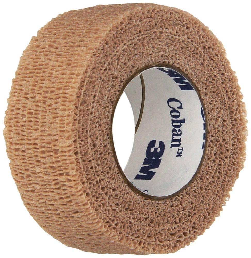 3M Coban Self-Adherent Wrap, Self Adherent Wrap Used to Secure Dressings and Other Devices, Compress or Protect Wound Sites and Immobilize Injuries, Blue, 1"x 5yds, Box of 30 Rolls
