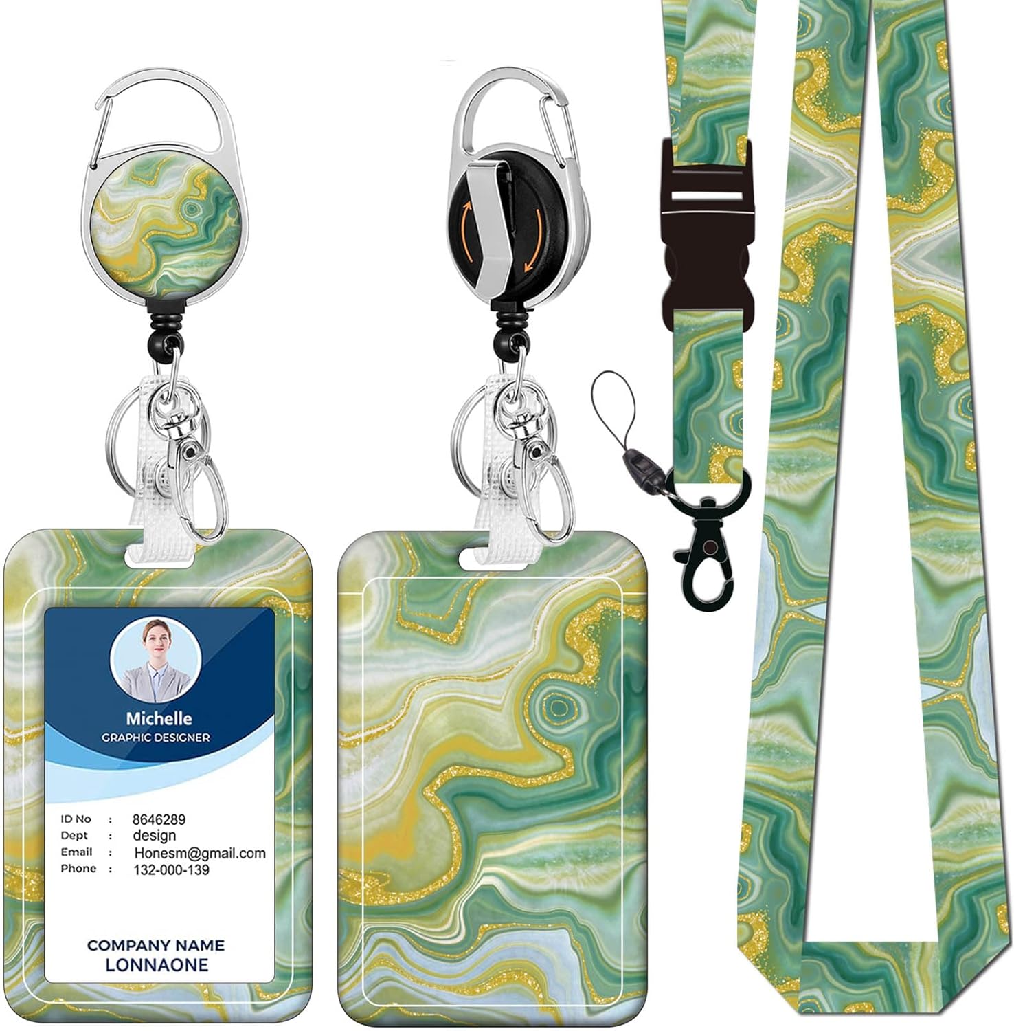 Funny UFO Lanyard With ID Badge Holder,Retractable Badge Reel,Carabiner