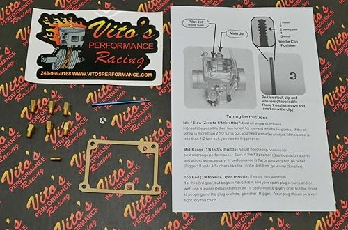 VITO's se adapta a Yamaha Blaster FULL JET KIT - 6 jets principales - piloto - Aguja AZUL de VITO