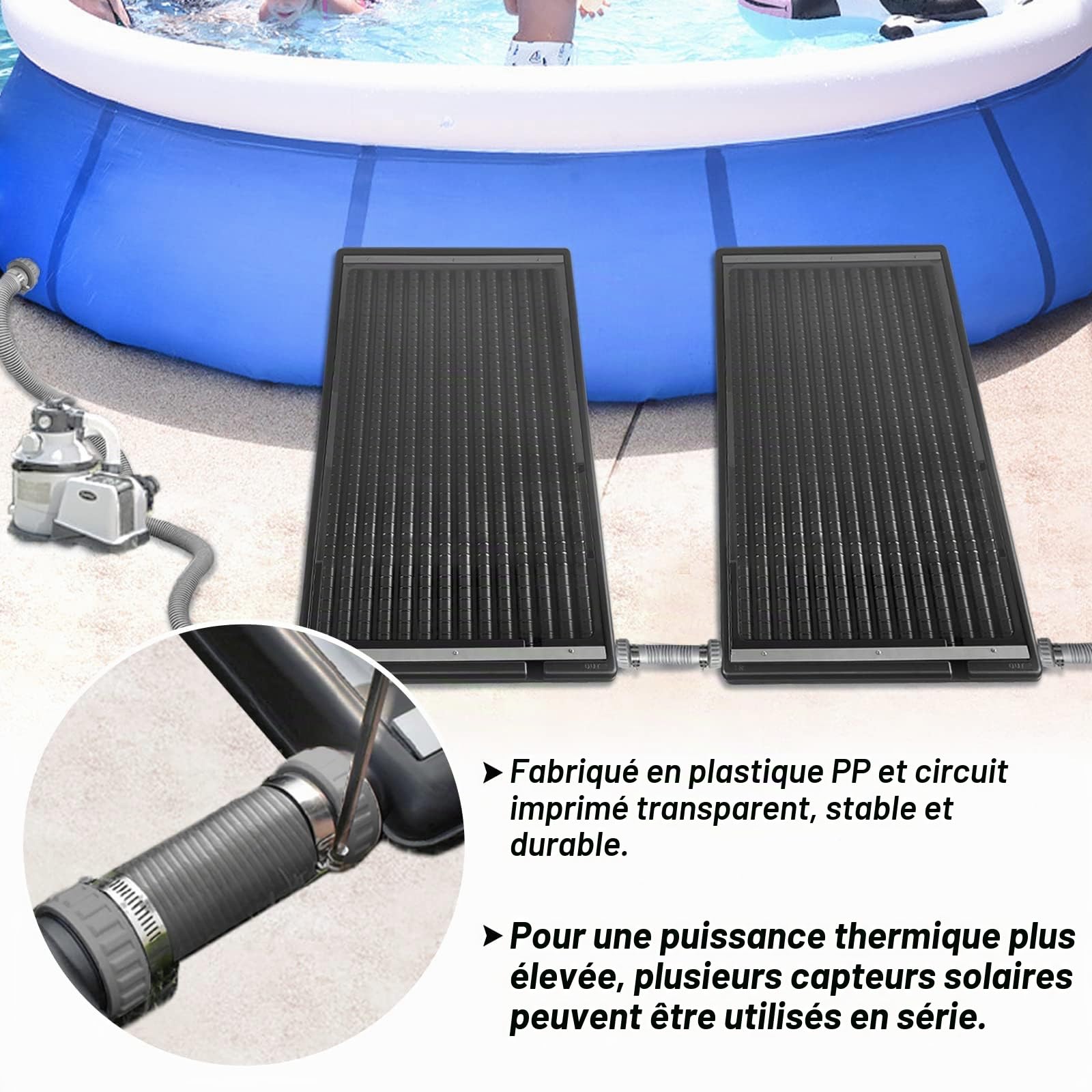 Chauffe-eau solaire pour piscine 15 l - 111,5 x 66 x 35 cm - Pour douche de jardin, piscine, piscine