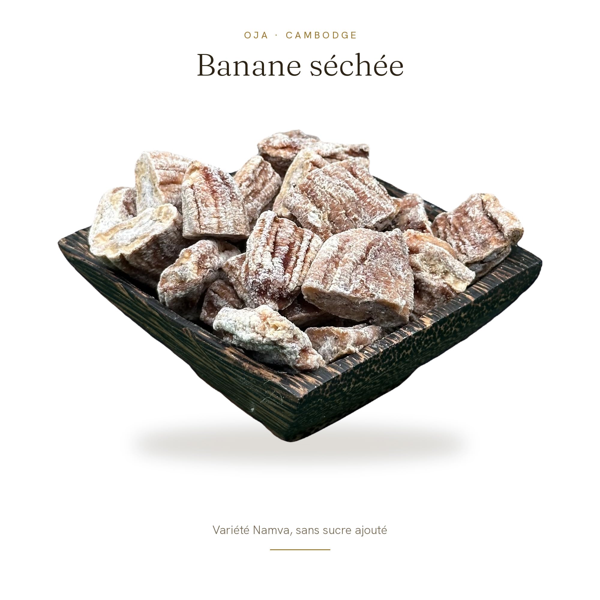 OJA Banane Séchée du Cambodge Sans Sucre Ajouté - Lot de 18 Sachets Refermables de 100 g (1,8 kg) - 100% Banane Namva, Riche en Potassium