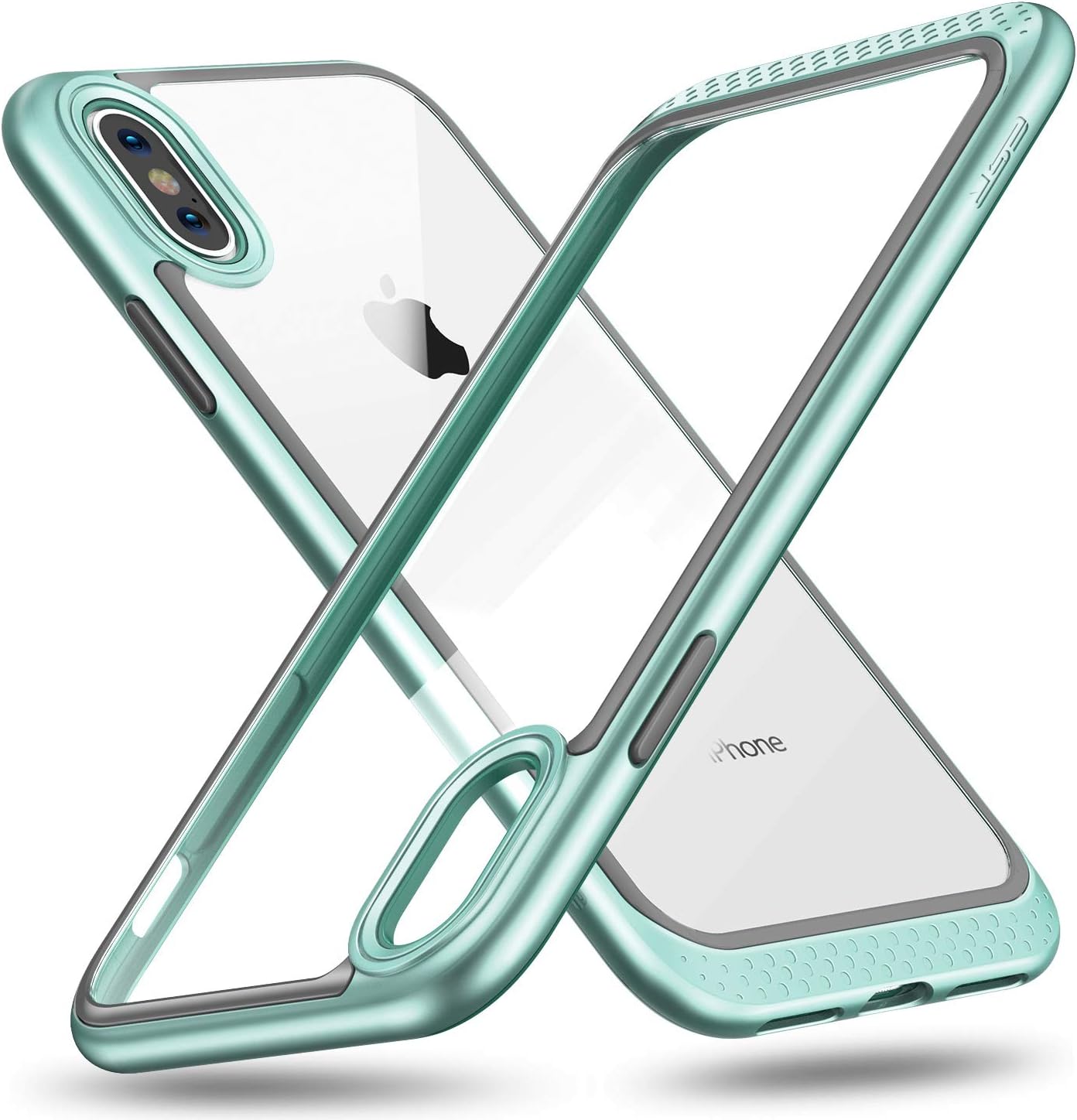 ESR Bumper Hoop Case for iPhone Xs Max, Heavy Duty Armor with Flexible Cushion [Reinforced Camera Protection] [Glass-Back Safe] for 6.5 inch(2018)(Mint Green)