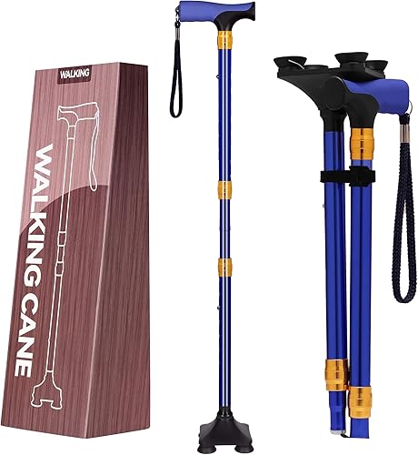 Miniatura 12 de LIXIANG Bastón de caminar para mujeres para estabilidad, personas mayores, equilibrio, plegable, plegable, resistente, ajustable, plegable, a la