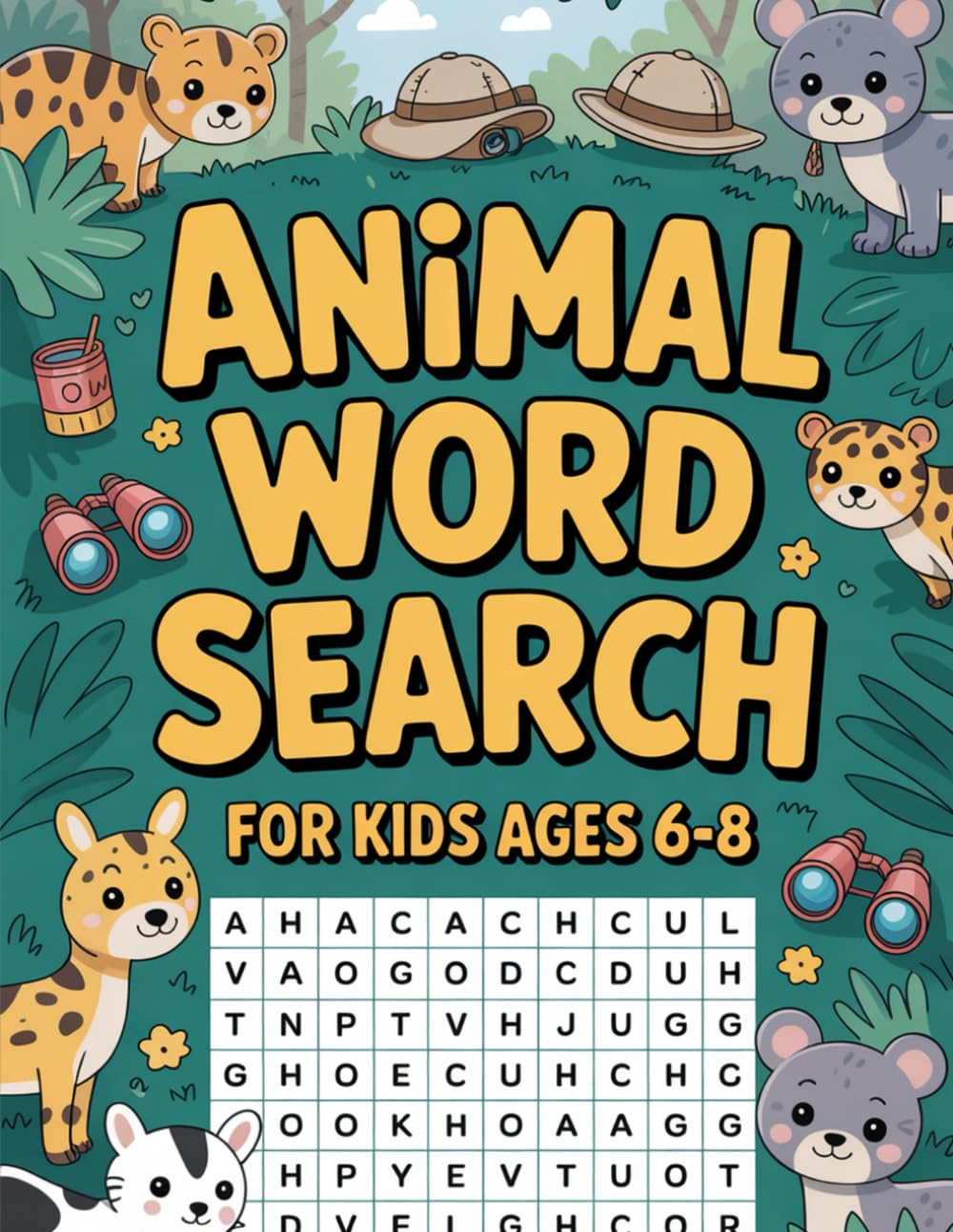 Animal Word Search for Kids: Fun and Easy Puzzle Book with Cute Animals | Ages 6–8 (Word Search Puzzle Book)