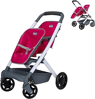 Chicco Junior Lala Twin Stroller | Toy Dolls Double Buggy In Pink | Dolly Stroller With Adjustable Handle Height | Double Kids Travel System |Role Play Twin Dolls Pram Pushchair & Pram Toys Ages 3+