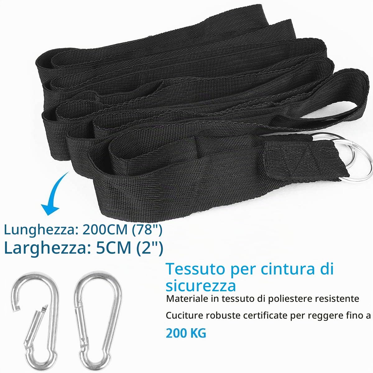 flintronic Amaca da Giardino, Amaca da Esterno per Giardino, Barre per la Diffusione, Massima capacità di Carico 300KG, Amache di Cotone per Esterno Campeggio Viaggio, 210 x 150CM, Blu