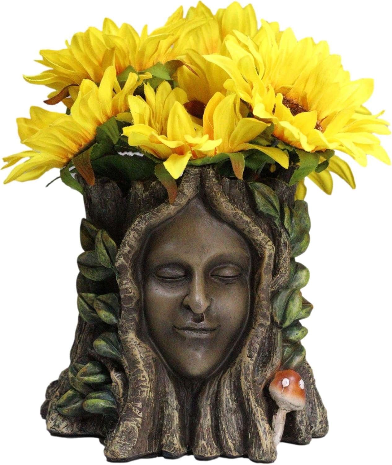 Ebros Gift Celtic Greenman Tree Woman Gaia Dryad Ent Native Earth Goddess Floral Planter Or Kitchen Tools Holder Figurine Mystical Creature Being Forest Flora and Fauna