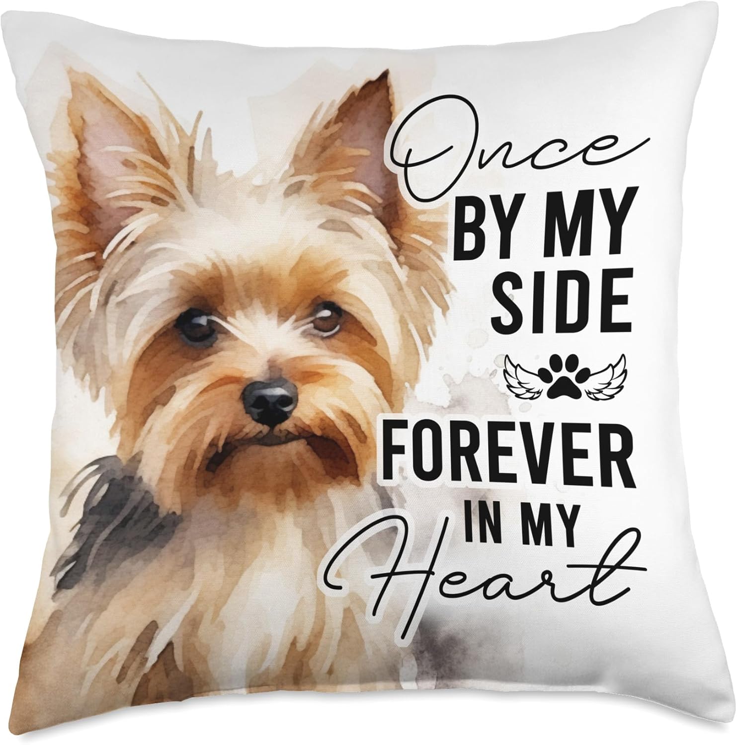 Dog Death Sympathy Gift Pet Memorial Gift Yorkie Yorkshire Throw Pillow