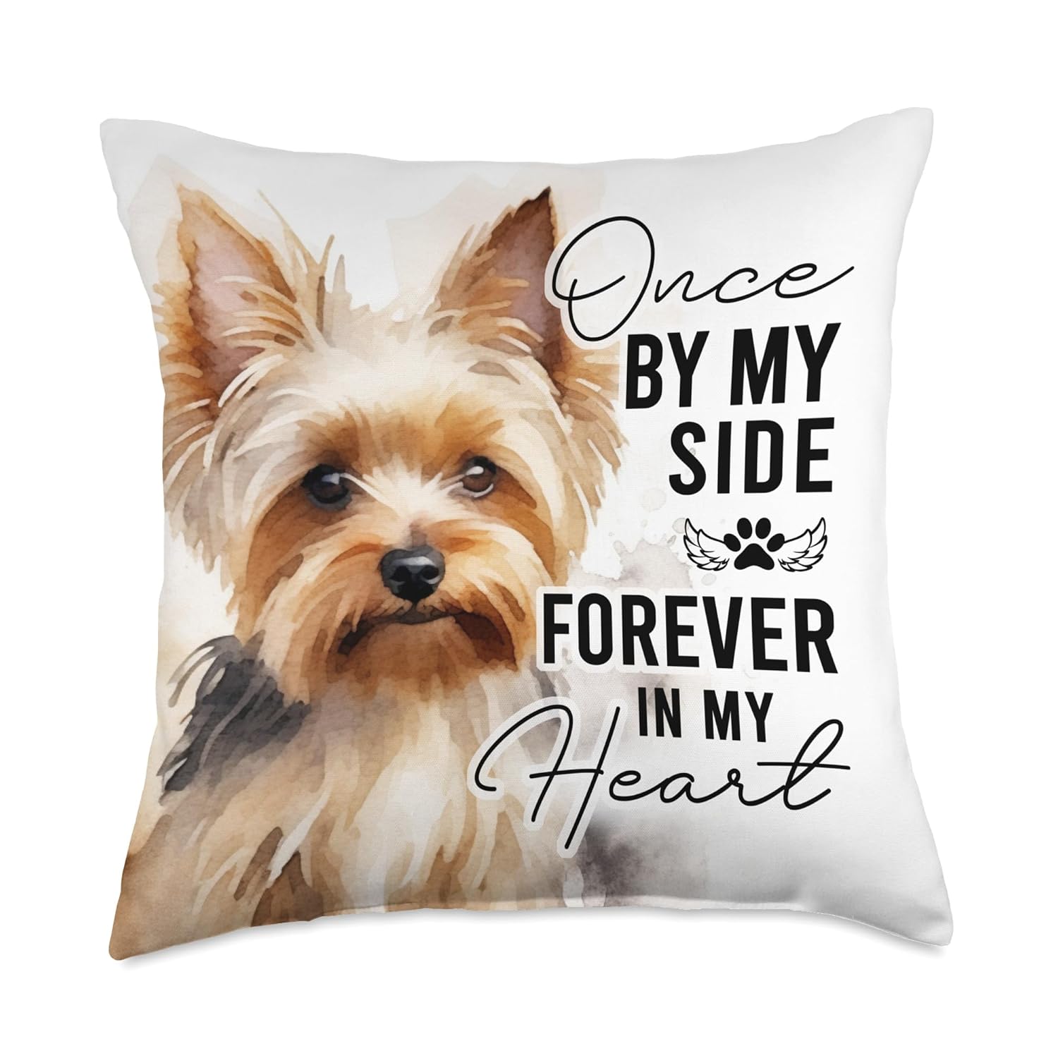 Dog Death Sympathy Gift Pet Memorial Gift Yorkie Yorkshire Throw Pillow