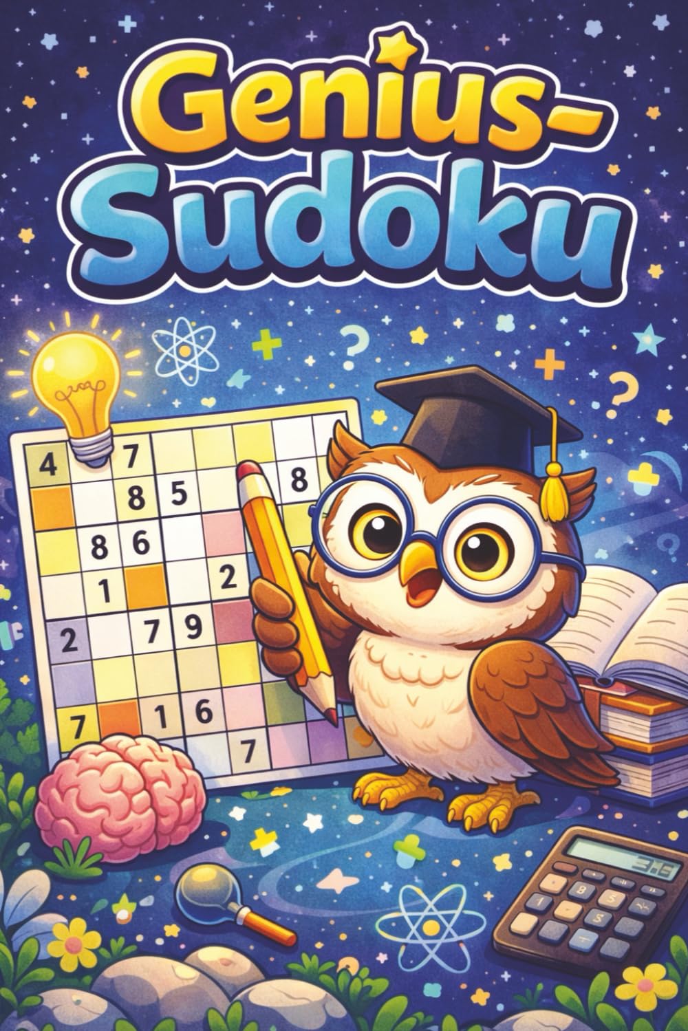Genius Sudoku Puzzle Book: Sudoku Puzzles with 50+ smart funfacts | 6x9 Inches, 110 Pages | 50+ Puzzles | Solutions included